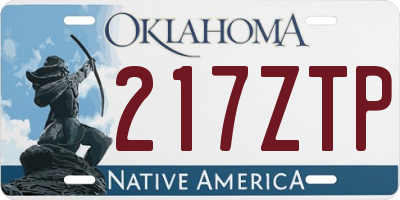 OK license plate 217ZTP