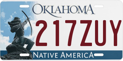 OK license plate 217ZUY