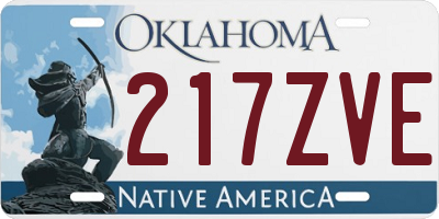 OK license plate 217ZVE