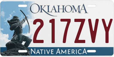 OK license plate 217ZVY