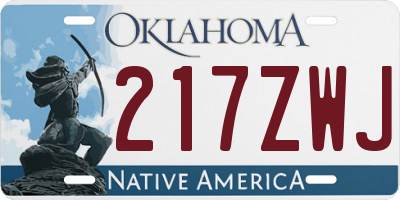 OK license plate 217ZWJ