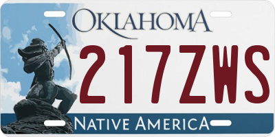 OK license plate 217ZWS