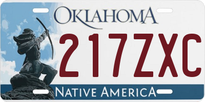 OK license plate 217ZXC