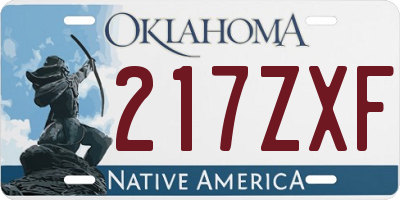 OK license plate 217ZXF