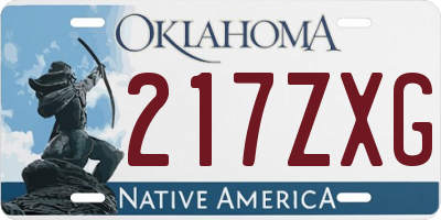 OK license plate 217ZXG