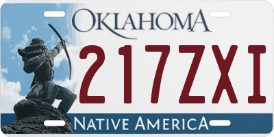 OK license plate 217ZXI