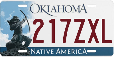 OK license plate 217ZXL