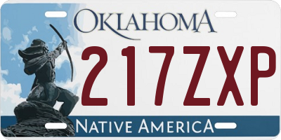 OK license plate 217ZXP