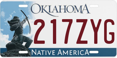 OK license plate 217ZYG