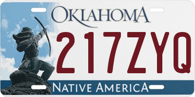 OK license plate 217ZYQ