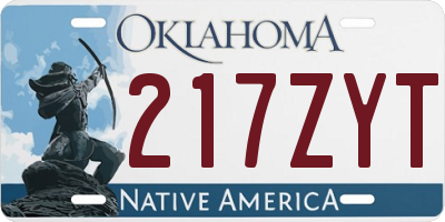 OK license plate 217ZYT