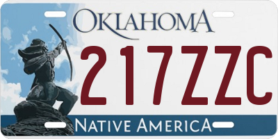 OK license plate 217ZZC