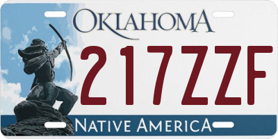 OK license plate 217ZZF