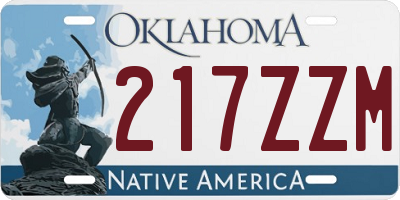 OK license plate 217ZZM