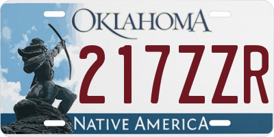 OK license plate 217ZZR