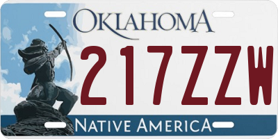 OK license plate 217ZZW