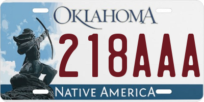 OK license plate 218AAA