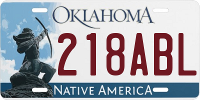 OK license plate 218ABL