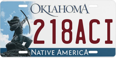 OK license plate 218ACI