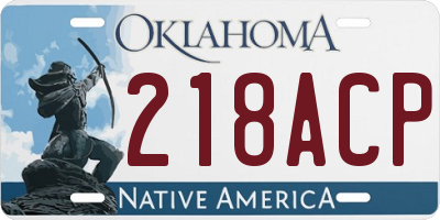OK license plate 218ACP
