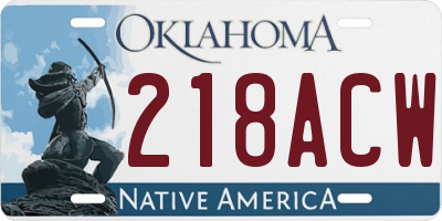 OK license plate 218ACW