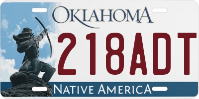 OK license plate 218ADT