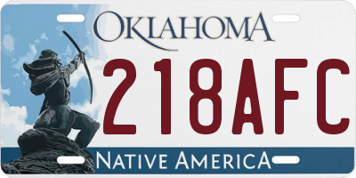 OK license plate 218AFC
