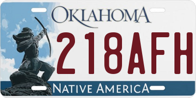 OK license plate 218AFH