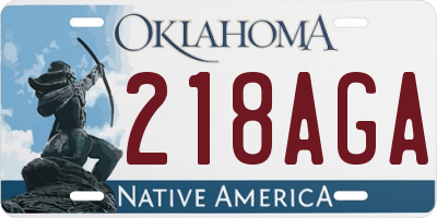 OK license plate 218AGA
