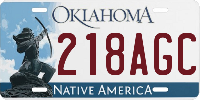 OK license plate 218AGC