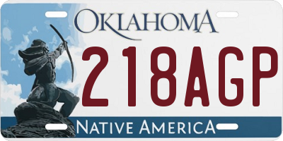 OK license plate 218AGP