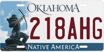 OK license plate 218AHG