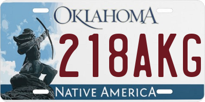 OK license plate 218AKG