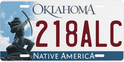 OK license plate 218ALC