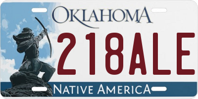 OK license plate 218ALE