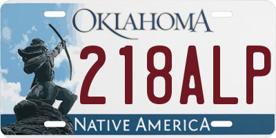 OK license plate 218ALP
