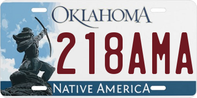 OK license plate 218AMA