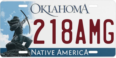 OK license plate 218AMG