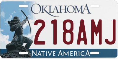 OK license plate 218AMJ