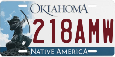 OK license plate 218AMW