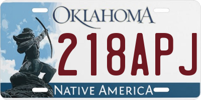 OK license plate 218APJ
