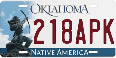 OK license plate 218APK