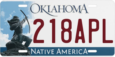 OK license plate 218APL