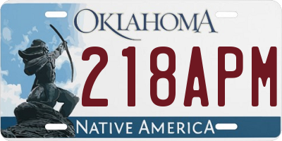 OK license plate 218APM