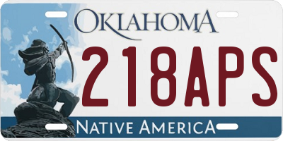 OK license plate 218APS