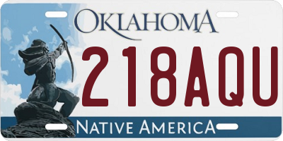 OK license plate 218AQU