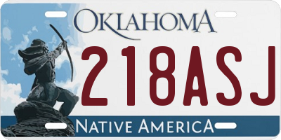 OK license plate 218ASJ