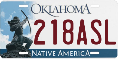 OK license plate 218ASL