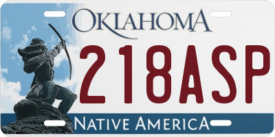 OK license plate 218ASP