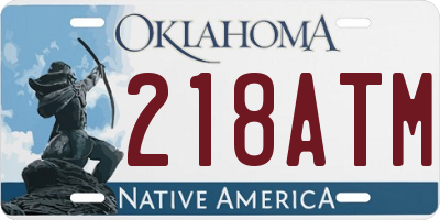 OK license plate 218ATM